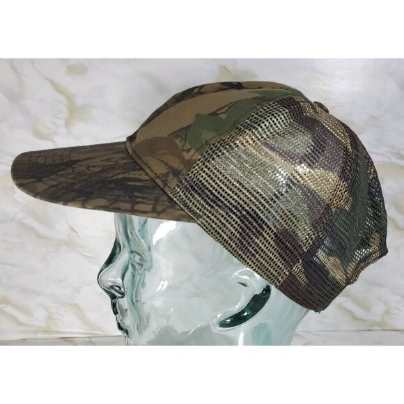 Vintage Duck Bay Tree Bark Camouflage Mesh Back Hunting Snapback Hat Cap - Picture 7 of 9